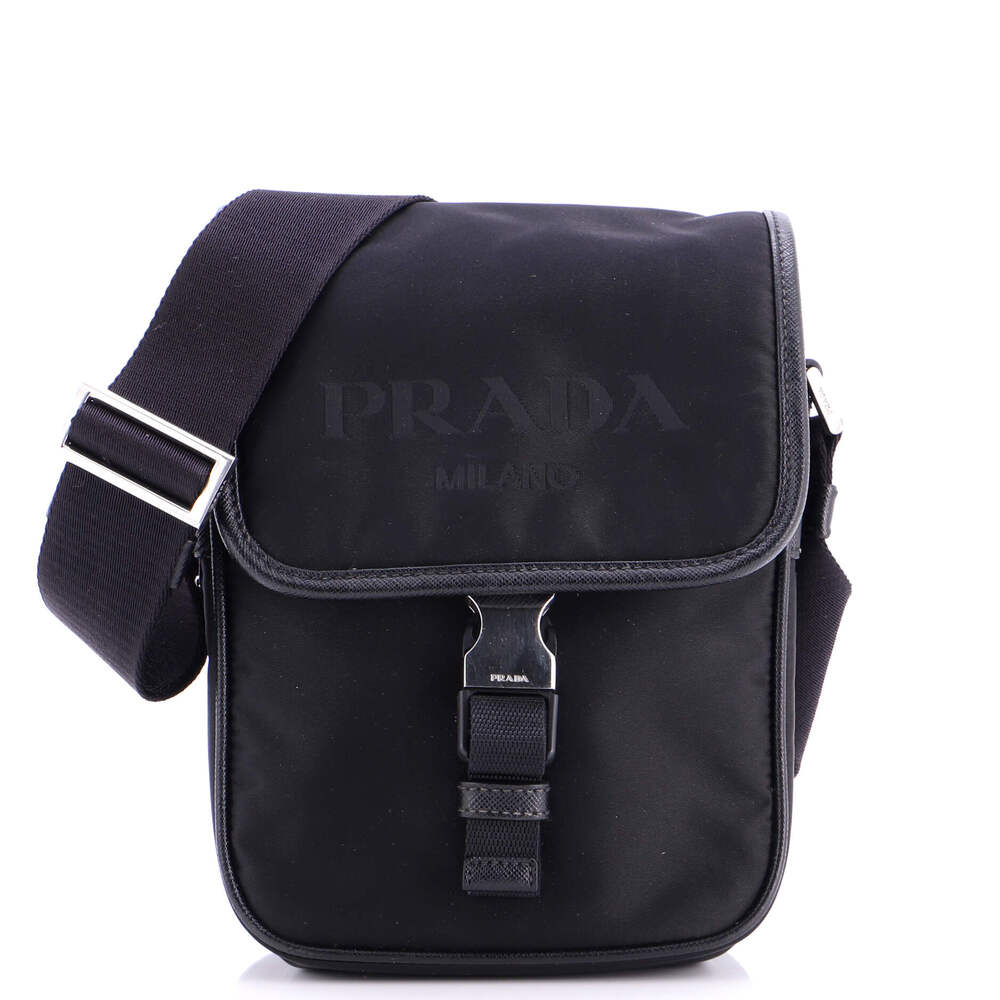 Prada Logo Buckle Messenger Bag Nylon #236451P11B